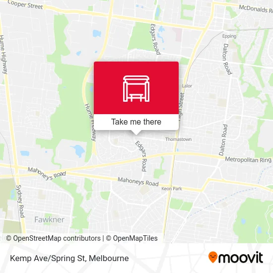 Mapa Kemp Ave/Spring St