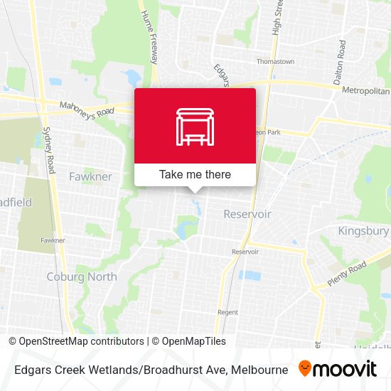Edgars Creek Wetlands / Broadhurst Ave map