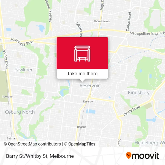 Mapa Barry St/Whitby St