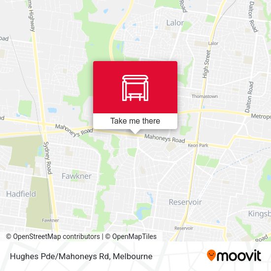 Hughes Pde/Mahoneys Rd map