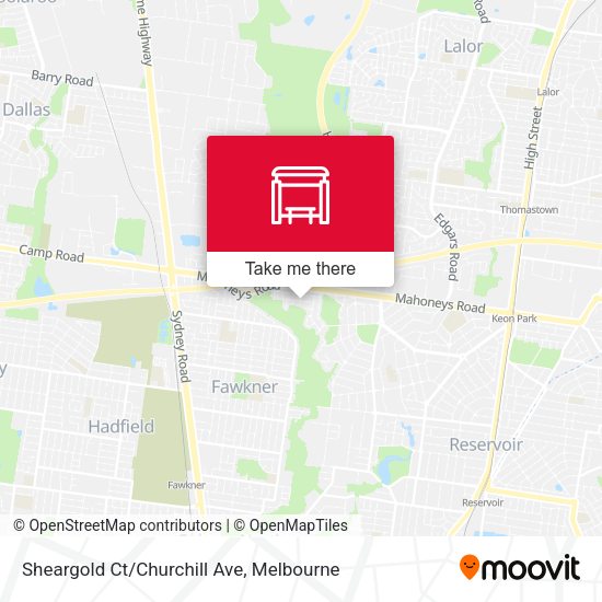 Sheargold Ct/Churchill Ave map