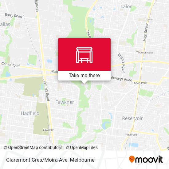Claremont Cres/Moira Ave map