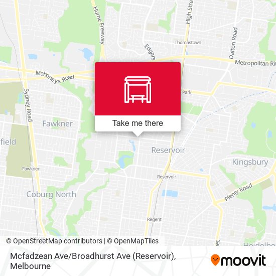 Mapa Mcfadzean Ave / Broadhurst Ave (Reservoir)