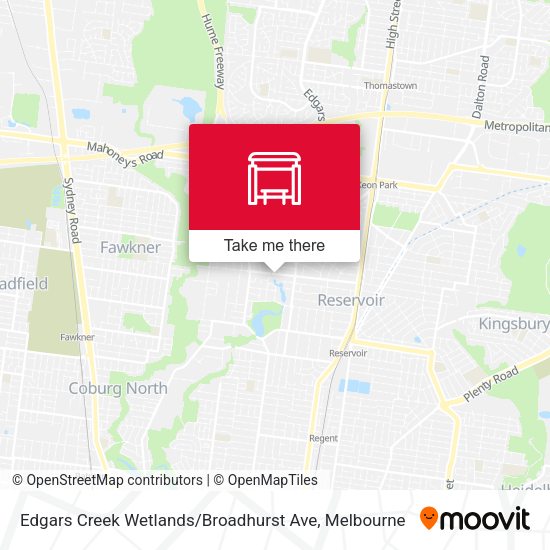 Edgars Creek Wetlands / Broadhurst Ave map