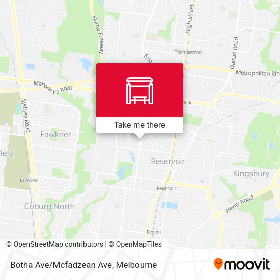 Botha Ave/Mcfadzean Ave map