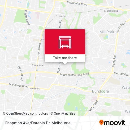 Chapman Ave/Darebin Dr map