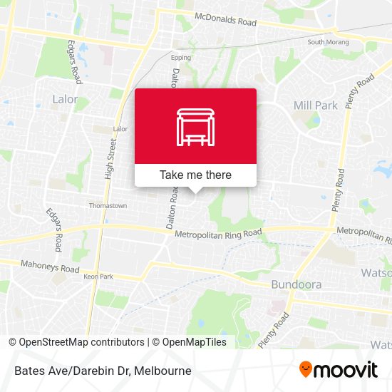 Bates Ave/Darebin Dr map
