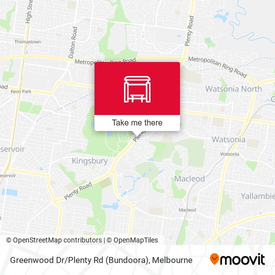 Greenwood Dr / Plenty Rd (Bundoora) map