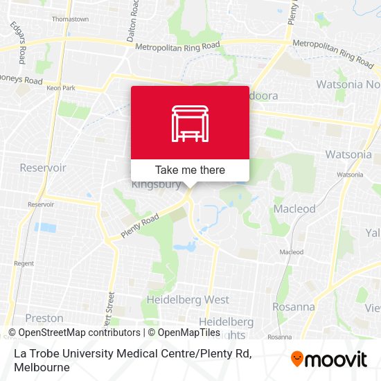 La Trobe University Medical Centre / Plenty Rd map