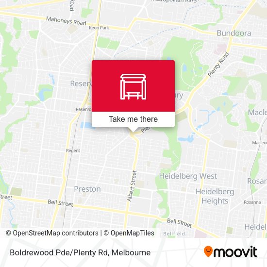 Boldrewood Pde/Plenty Rd map