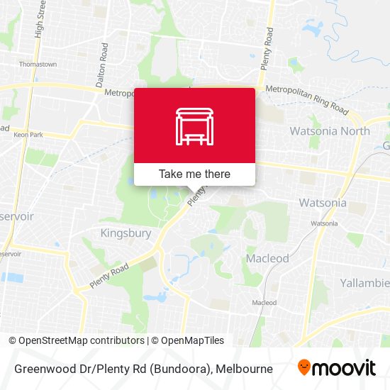 Mapa Greenwood Dr / Plenty Rd (Bundoora)