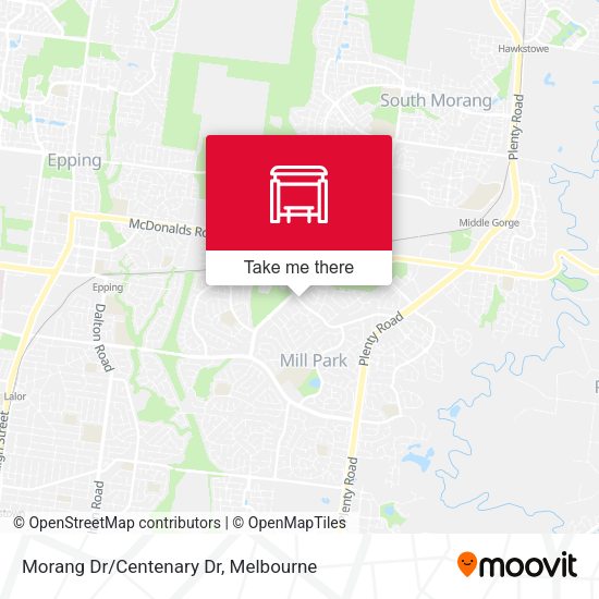 Morang Dr/Centenary Dr map