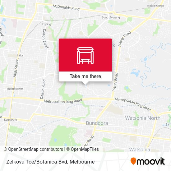 Zelkova Tce/Botanica Bvd map