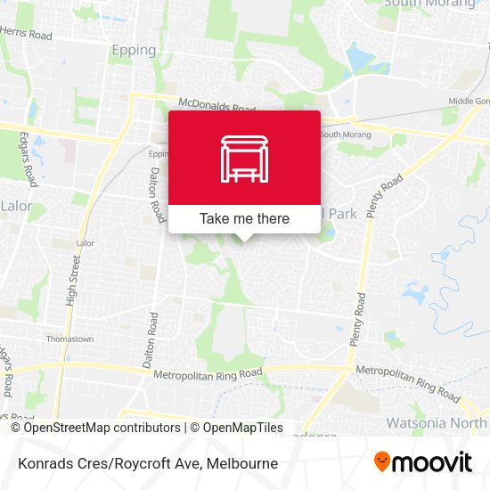 Konrads Cres/Roycroft Ave map