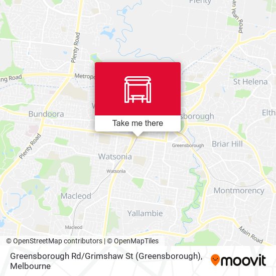 Mapa Greensborough Rd / Grimshaw St