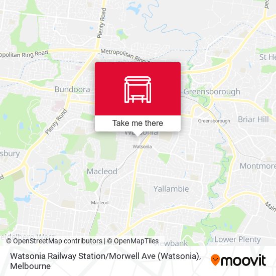 Mapa Watsonia Railway Station / Morwell Ave