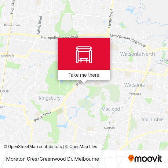 Moreton Cres/Greenwood Dr map
