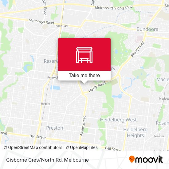 Gisborne Cres/North Rd map