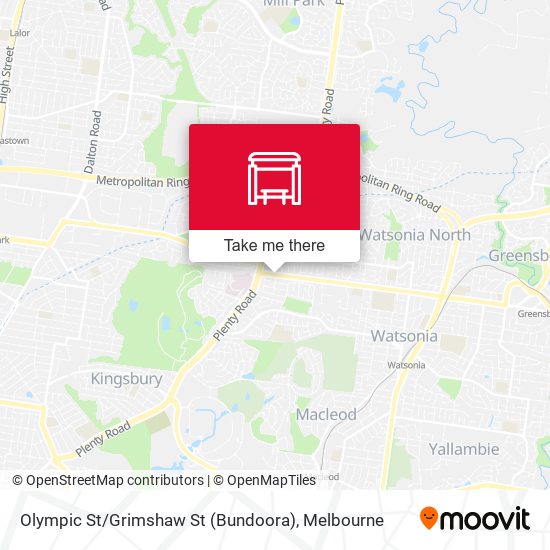 Mapa Olympic St / Grimshaw St (Bundoora)