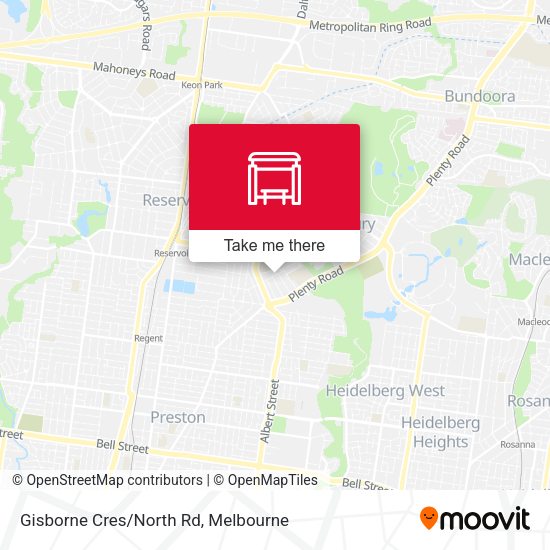 Gisborne Cres/North Rd map