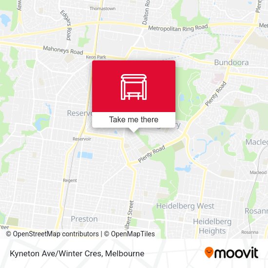 Kyneton Ave/Winter Cres map