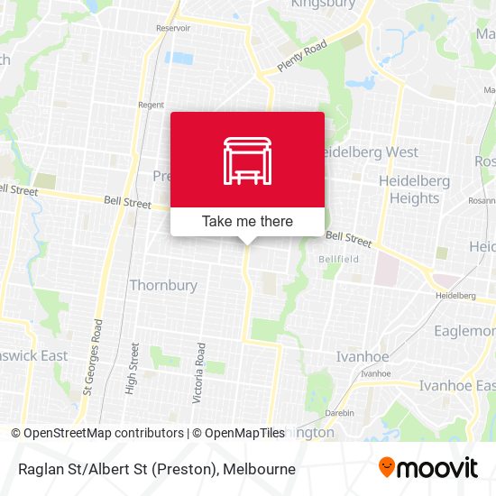 Raglan St/Albert St (Preston) map