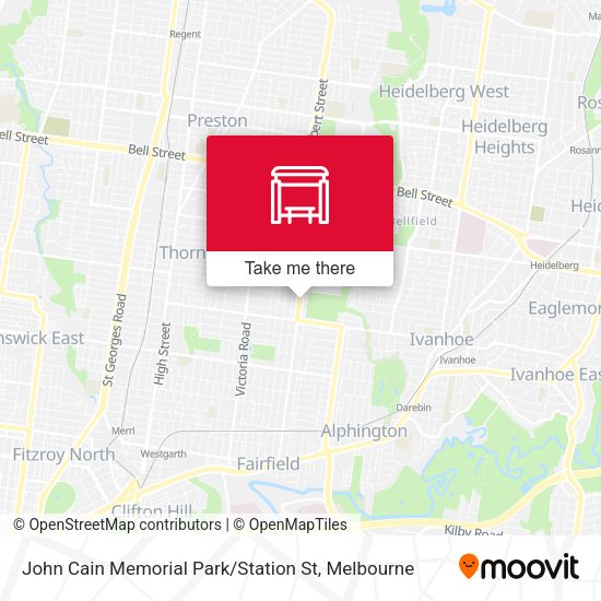 John Cain Memorial Park / Station St map