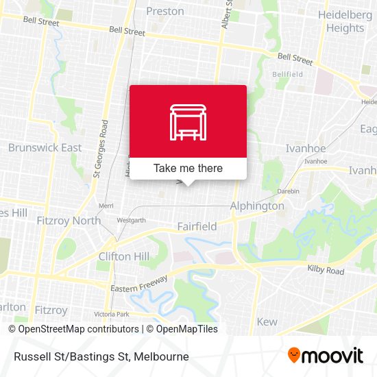 Russell St/Bastings St map