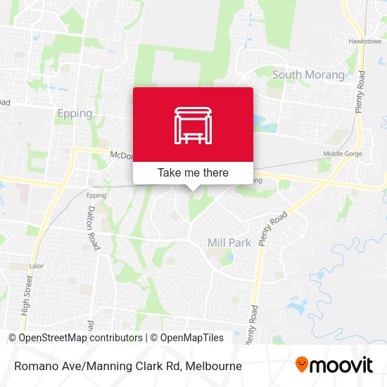 Romano Ave/Manning Clark Rd map