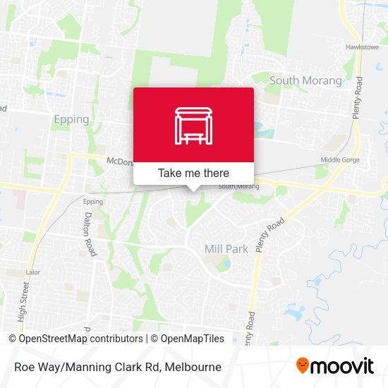 Roe Way/Manning Clark Rd map