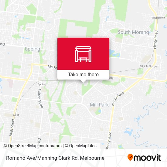Romano Ave/Manning Clark Rd map