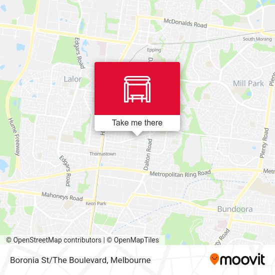 Boronia St/The Boulevard map