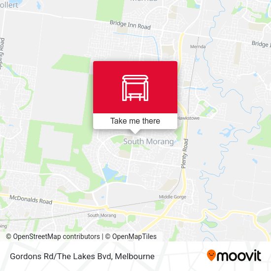 Gordons Rd/The Lakes Bvd map