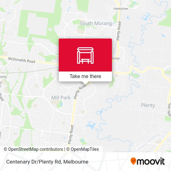 Centenary Dr/Plenty Rd map
