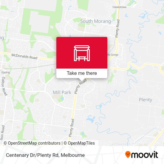 Centenary Dr/Plenty Rd map