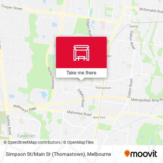 Simpson St / Main St (Thomastown) map