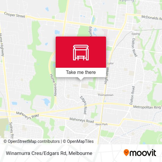 Winamurra Cres/Edgars Rd map