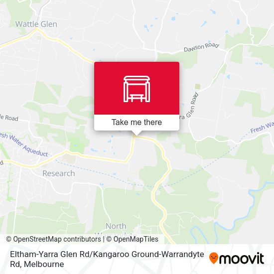 Eltham-Yarra Glen Rd / Kangaroo Ground-Warrandyte Rd map