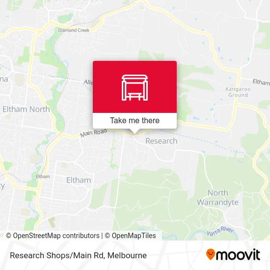 Mapa Research Shops/Main Rd