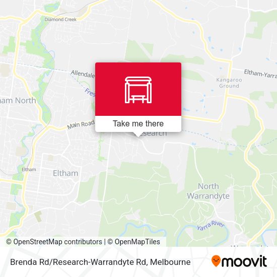 Brenda Rd / Research-Warrandyte Rd map