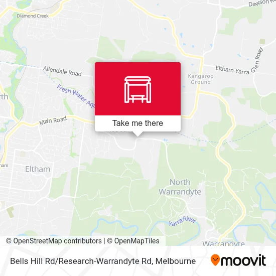 Mapa Bells Hill Rd / Research-Warrandyte Rd