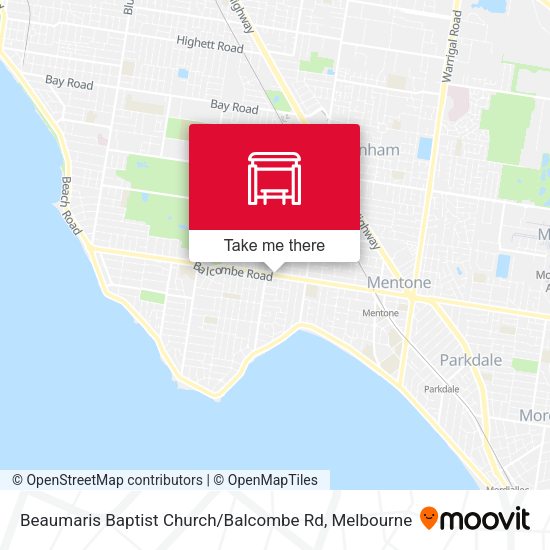 Beaumaris Baptist Church / Balcombe Rd map