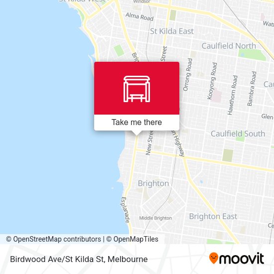 Birdwood Ave/St Kilda St map