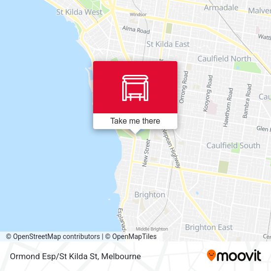 Ormond Esp/St Kilda St map