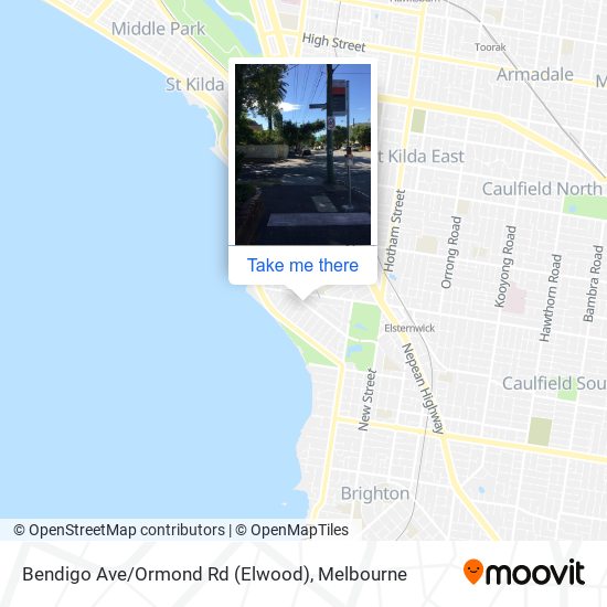 Mapa Bendigo Ave/Ormond Rd (Elwood)