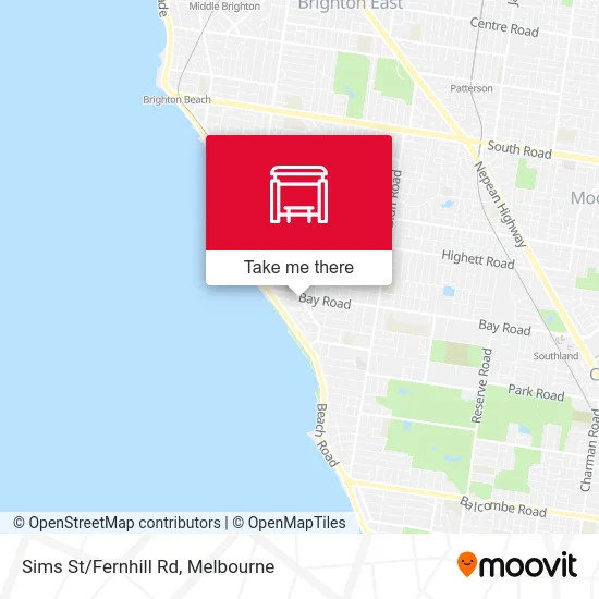 Mapa Sims St/Fernhill Rd