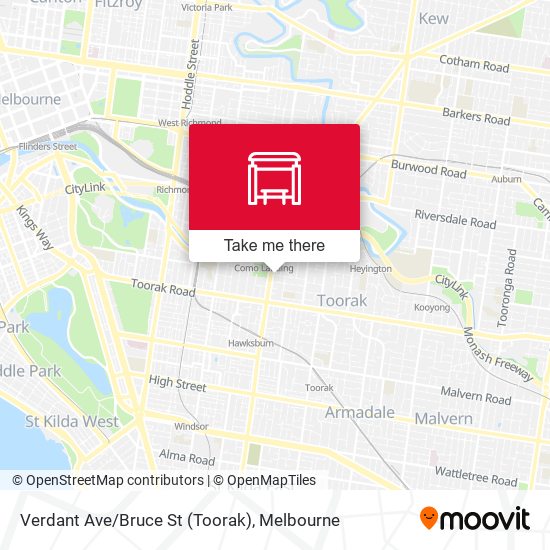 Verdant Ave/Bruce St (Toorak) map