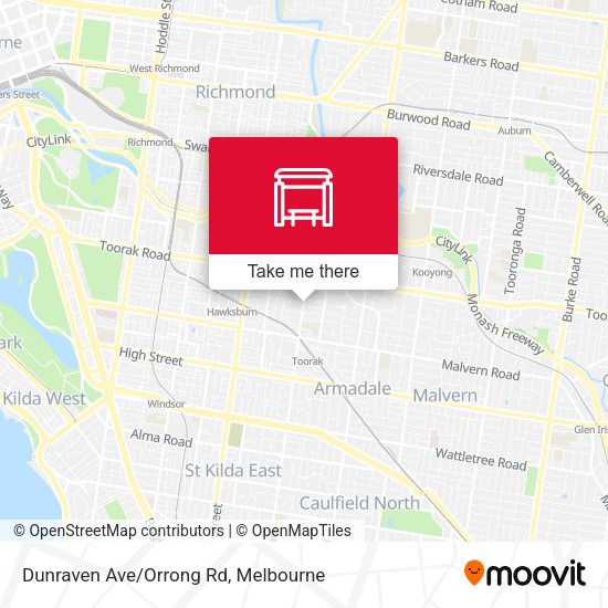 Dunraven Ave/Orrong Rd map