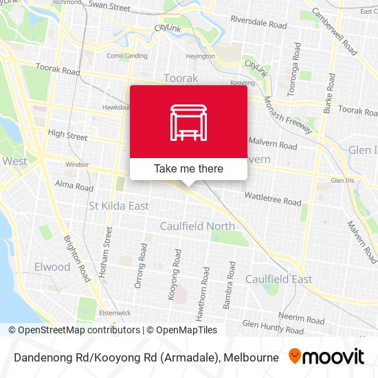 Mapa Dandenong Rd / Kooyong Rd (Armadale)