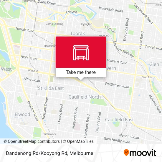 Dandenong Rd/Kooyong Rd map